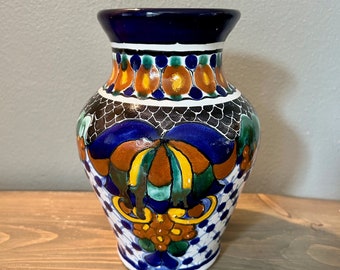 Talavera Hand-Painted San Sebastian Colorful Ceramic Vase