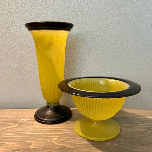 Black Compote Vases Etsy