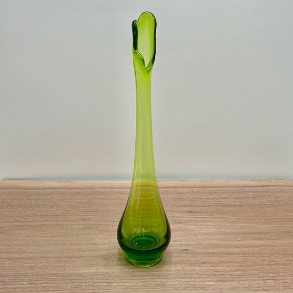 Viking Small Green Swung Vase 10 1/2 Inches Tall