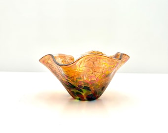 Glass Eye Studios Iridescent Color Handkerchief Bowl