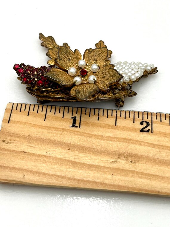 Miriam Haskell Signed Gold Tone with Small Pearls… - image 8