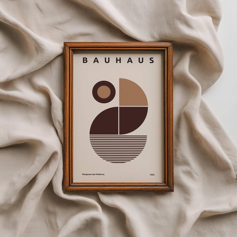Bauhaus Wall Art Print Minimalist Poster Printable Geometric Abstract ...