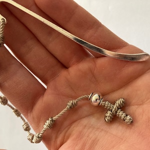 Hand-Knotted Rosary Bookmark: Sterling Silver Catholic Gift