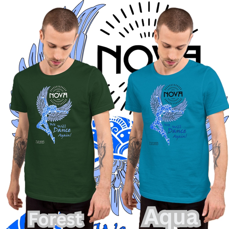 CAMISETA - *NOVA Angels* Estampada en una camiseta unisex de manga corta de algodón peinado e hilado en anillo. Volveremos a bailar. imagen 4