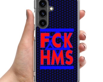 SAMSUNG - " FCK HMS ", sur une peau claire. Galaxy S10-S20-S21-S22-S23-S24. Libérez Gaza du Hamas.