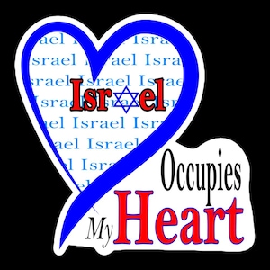 STICKER - "Israel Occupies My Heart" gedrukt op duurzaam, luchtbelvrij vinyl. Sta achter Israël.