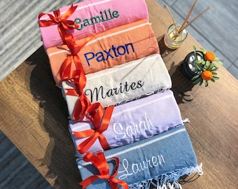 Personalized Towel: 40x70" Christmas Gift, Custom Turkish Towel, Bridesmaid Gift, Housewarming Gifts