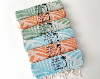 Personalized Turkish Beach Towel, 70x40” Girls Trip, Bachelorette Party Bridesmaid Wedding Towel, Custom Towels, Beach Bridal Party Towel