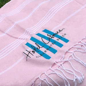 Personalized Beach Towel | Wholesale Monogrammed Turkish Towel, Bachelorette Beach Bridal Party Favors, Custom Logo Embroidery Bulk Towels