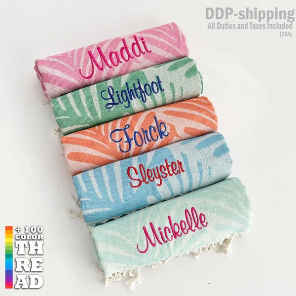 Personalized Turkish Beach Towels 40x70", Personalized Gifts, Custom Towels, Girls Trip Gifts, Bachelorette Party Custom Wedding Gifts