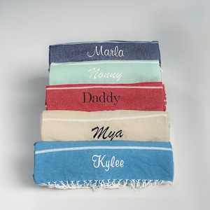 Personalized Beach Towel, custom embroidery, personalised name, monogrammed gifts, personalised towel, Bridesmaid Gifts, Girls trip gift