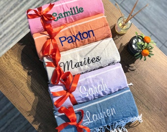 Personalized Beach Towels for Adults 40x70" Monogram Turkish Towel Holiday Gift Personalized Gifts Beach Bridal Party Towel Bridesmaid Gifts