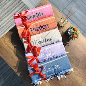 Personalized Beach Towel, 40x70&quot; Personalized Gift Towel, Bachelorette Party Favor Gifts, Custom Wedding Beach Party Towel, Girls Trip Gifts