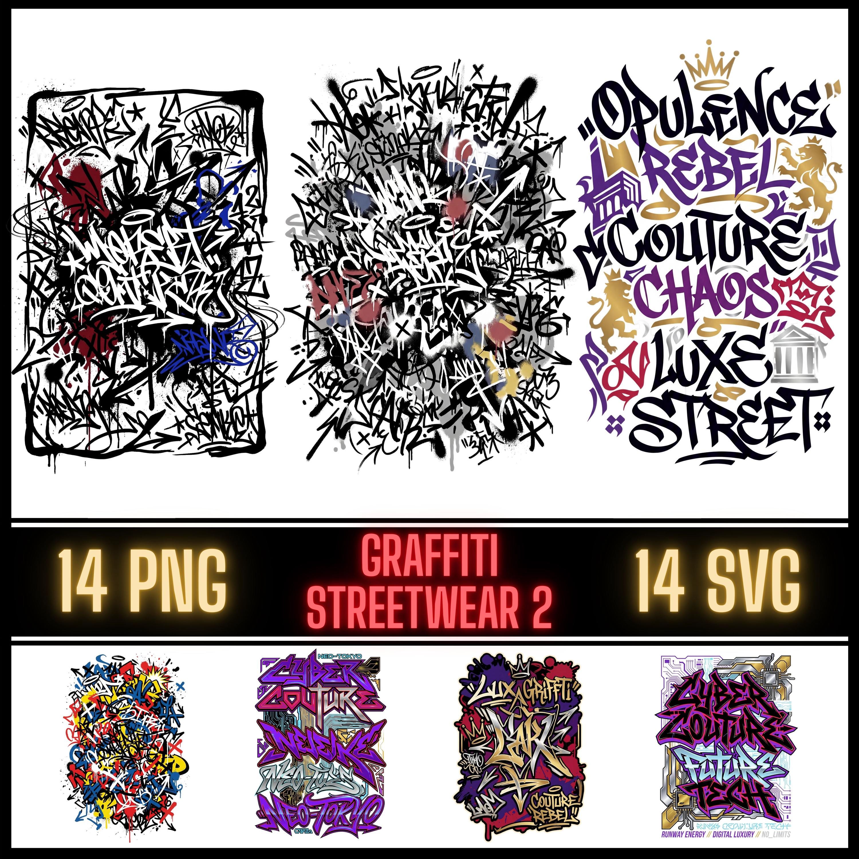 Graffiti Streetwear Clipart Bundle – Urban Graffiti SVG PNG, Street Art ...