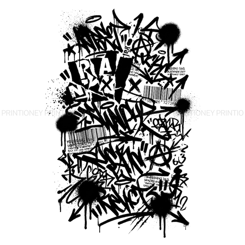 Graffiti Streetwear Clipart Bundle – Urban Graffiti SVG PNG, Street Art ...