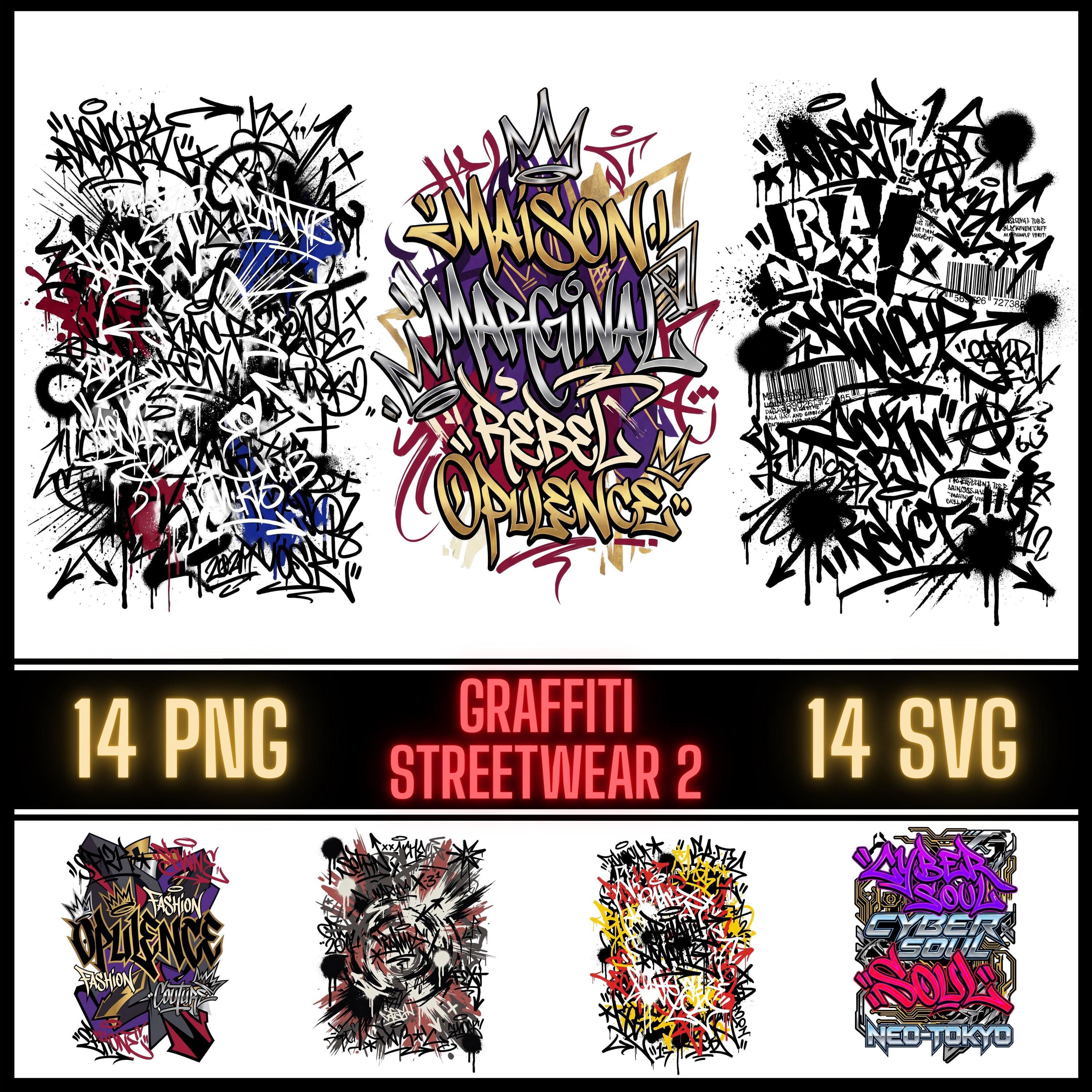 Graffiti Streetwear Clipart Bundle – Urban Graffiti SVG PNG, Street Art ...