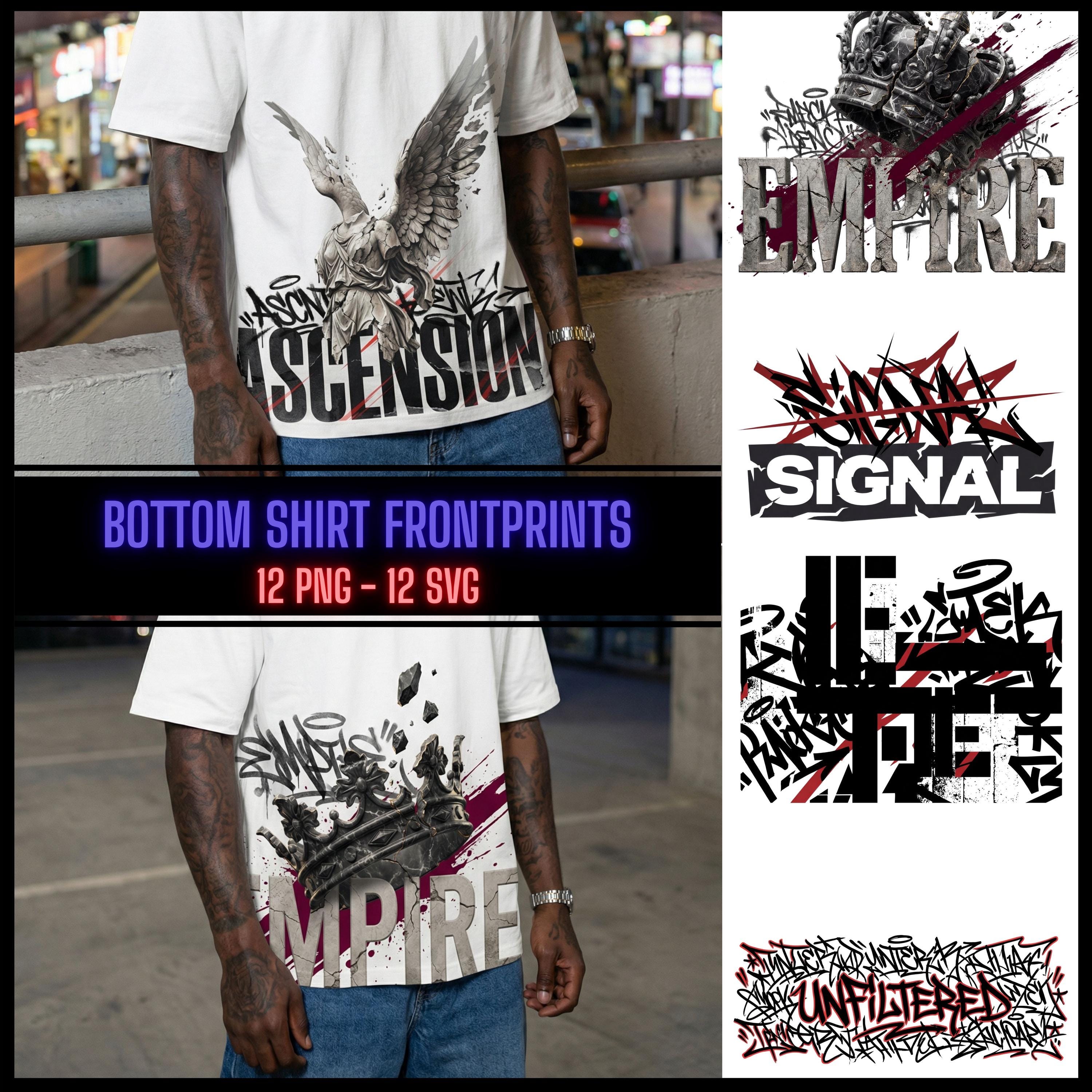 Streetwear T Shirt Design PNG & SVG Bundle 12 Urban Graffiti Typography ...