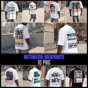 10 Motivations PNG T-Shirt Designs Bundle Vol.2 | Gym Hustle Abenteuer Zitat DTF Dateien Sofort Download Pack Kommerzielle Nutzung