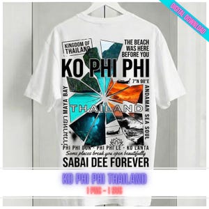 Thailand Ko Phi Phi Digital Download PNG SVG | Maya Bay Tee Design | Thailand Vacation Printable | POD Sublimation File
