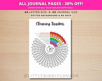 Cleaning Tracker - PRINTABLE Journal Page - Habit Tracker - Track Cleaning - Cleaning Planner Page - Cleaning Journal - Cleaning Template