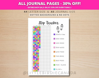 Step Tracker Yearly - PRINTABLE Journal Page - Planner Page - Fitness Tracker - Health Tracker - Fitness Goal - Step Goal - Health Log