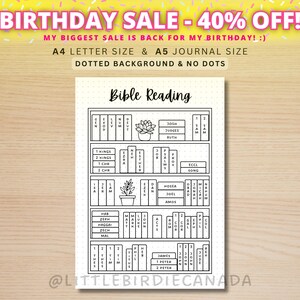 Bible Reading Tracker - Pagina di diario STAMPABILE - Bible Tracker - Studio biblico - Registro di lettura delle Scritture - Studi biblici - Diario di preghiera