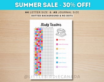 Study Tracker - PRINTABLE Journal Page - Student Journal - Student Planner Page - Student Agenda - Yearly Study List - Study Guide