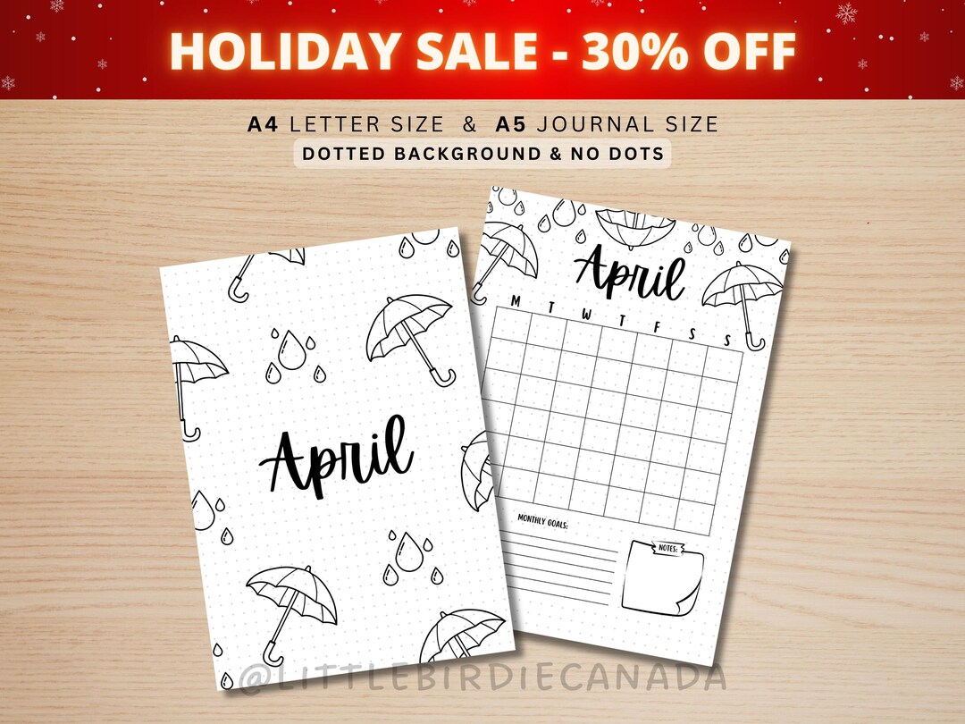 April Title Page April Calendar PRINTABLE Calendar Printable Title Page ...