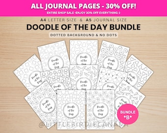 Doodle of the Day Bundle - BUNDLE B - PRINTABLE Journal Pages - Digital Planner Pages - A5 & A4 Size - Value Pack