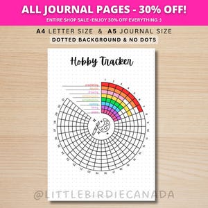 Hobby Tracker - Page de journal imprimable - Habit Tracker - Journal de loisirs - Fun Tracker - Bien-être Tracker - Journal bien-être - Activité quotidienne