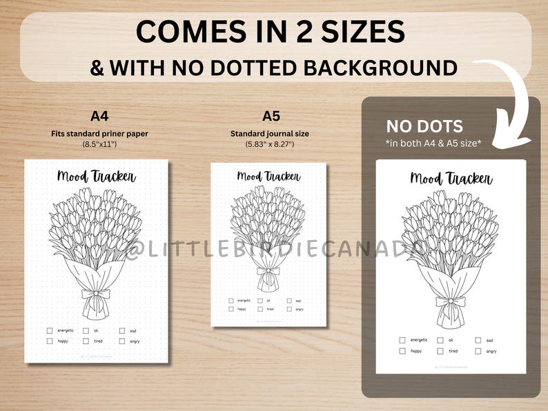 Flower Bouquet Mood Tracker - PRINTABLE Journal Page - Tulip Theme ...