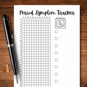Period Symptom Tracker - PRINTABLE Journal Page - Printable Planner ...