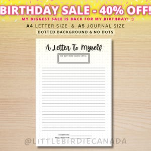 Una lettera a me stesso - Pagina di diario STAMPABILE - Lettera a te stesso - Pagina di planner stampabile - Lettera al mio futuro - Apri tra un anno