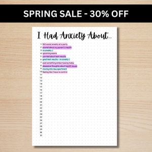 Anxiety Trigger Tracker - A5 Journal Page - PRINTABLE Tracker - Anxiety Tracker - Habit Tracker - Anxiety Journal - Anxiety Worksheet