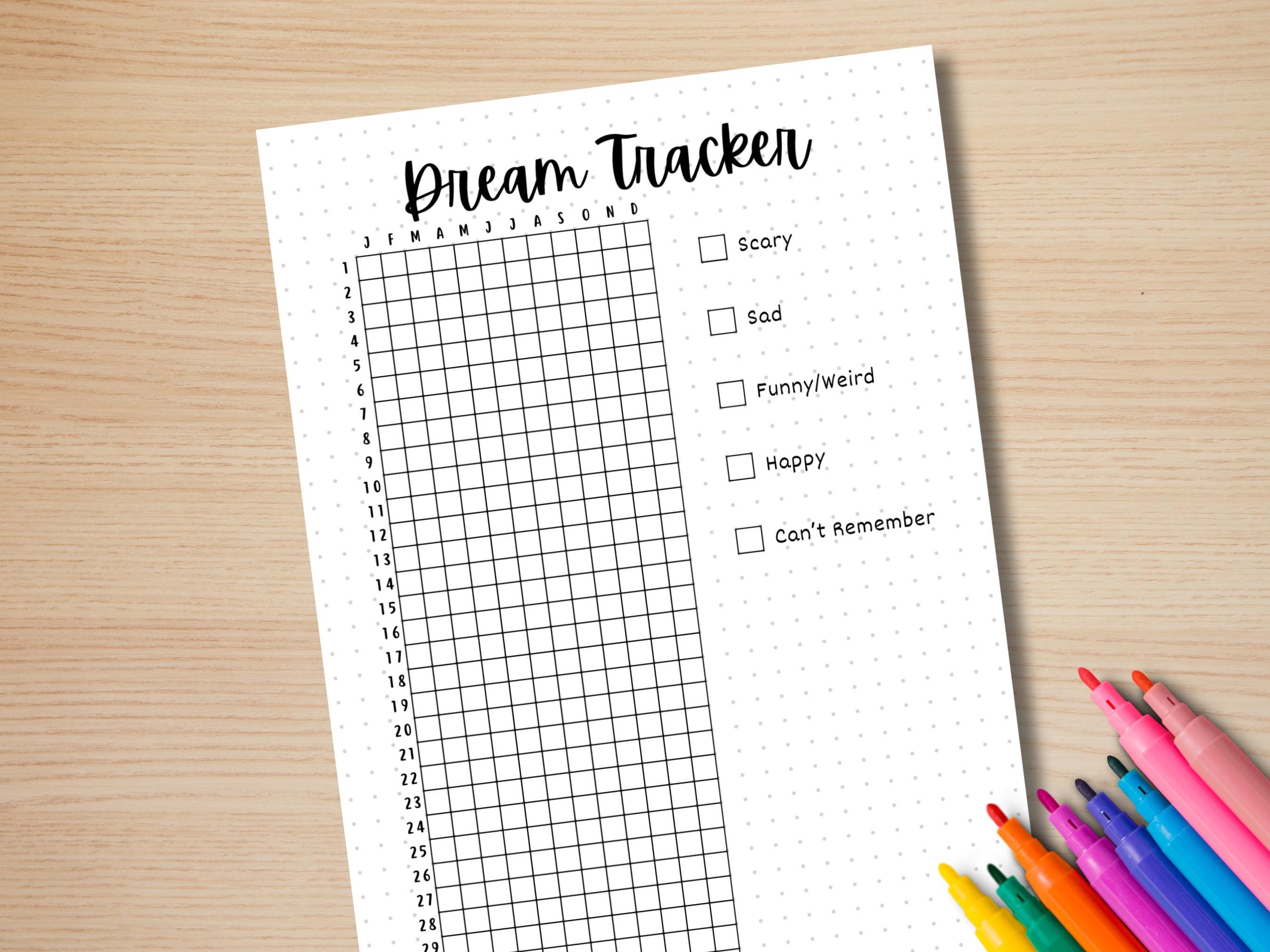 Dream Tracker - PRINTABLE Journal Page - Printable Planner Page - Dream ...