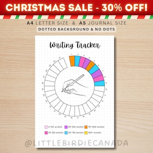 Writing Tracker - PRINTABLE Journal Page - Track Writing - Word Count - Word Log - Printable Planner Page - Writing Challenge