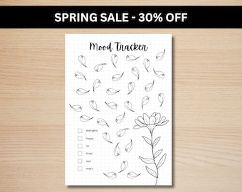 Flower Mood Tracker - A5 Journal Page - PRINTABLE Tracker - Daily Tracker - Daily Mood Tracker - Monthly Tracker - Flower Petal Mood Tracker