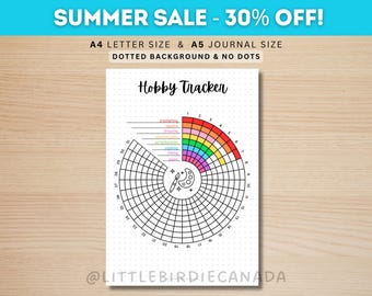 Hobby Tracker - PRINTABLE Journal Page - Habit Tracker - Hobby Journal - Fun Tracker - Wellness Tracker - Wellness Journal - Daily Activity
