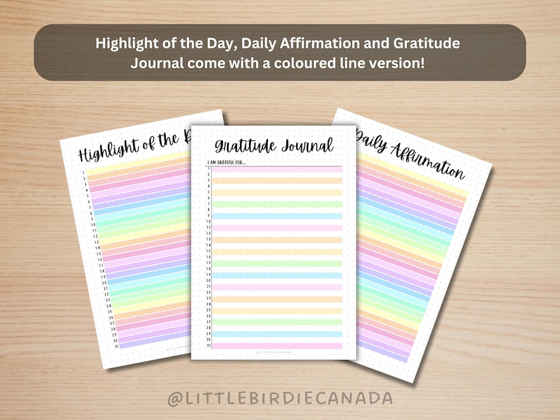Monthly Trackers Bundle - PRINTABLE Journal Pages - Digital Planner ...