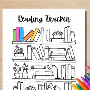 Bookshelf Reading Tracker - PRINTABLE Journal Page - Reading Log - Book ...
