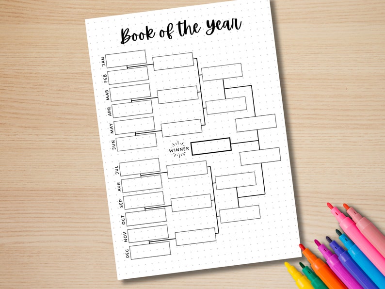 Book of the Year - PRINTABLE Journal Page - Planner Page - Book Journal ...