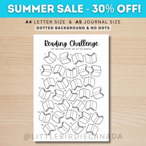 Reading Challenge - PRINTABLE Journal Page - Reading Tracker - Reading Log - Printable Planner Page- Book Challenge - Kids Reading Game