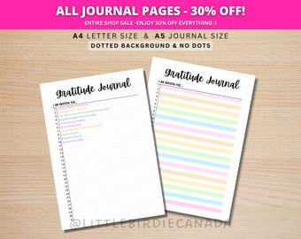 Gratitude Journal - PRINTABLE Journal Page - Gratitude Journal - Daily Gratitude - Wellness Journal - Mental Health Journal - Daily Tracker