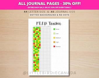 PTSD Tracker - Printable Journal Page - Planner Page - PTSD Worksheet - PTSD Journal Page - Mental Health Tracker - Wellness Journal