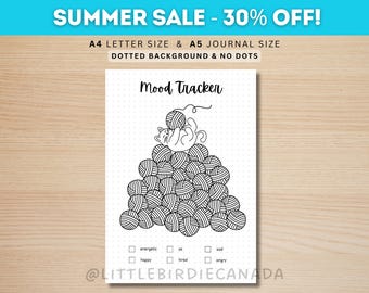 Cat Mood Tracker - PRINTABLE Journal Page - Planner Page - Feelings Tracker - Daily Mood Tracker - Track Mood - Journal Template