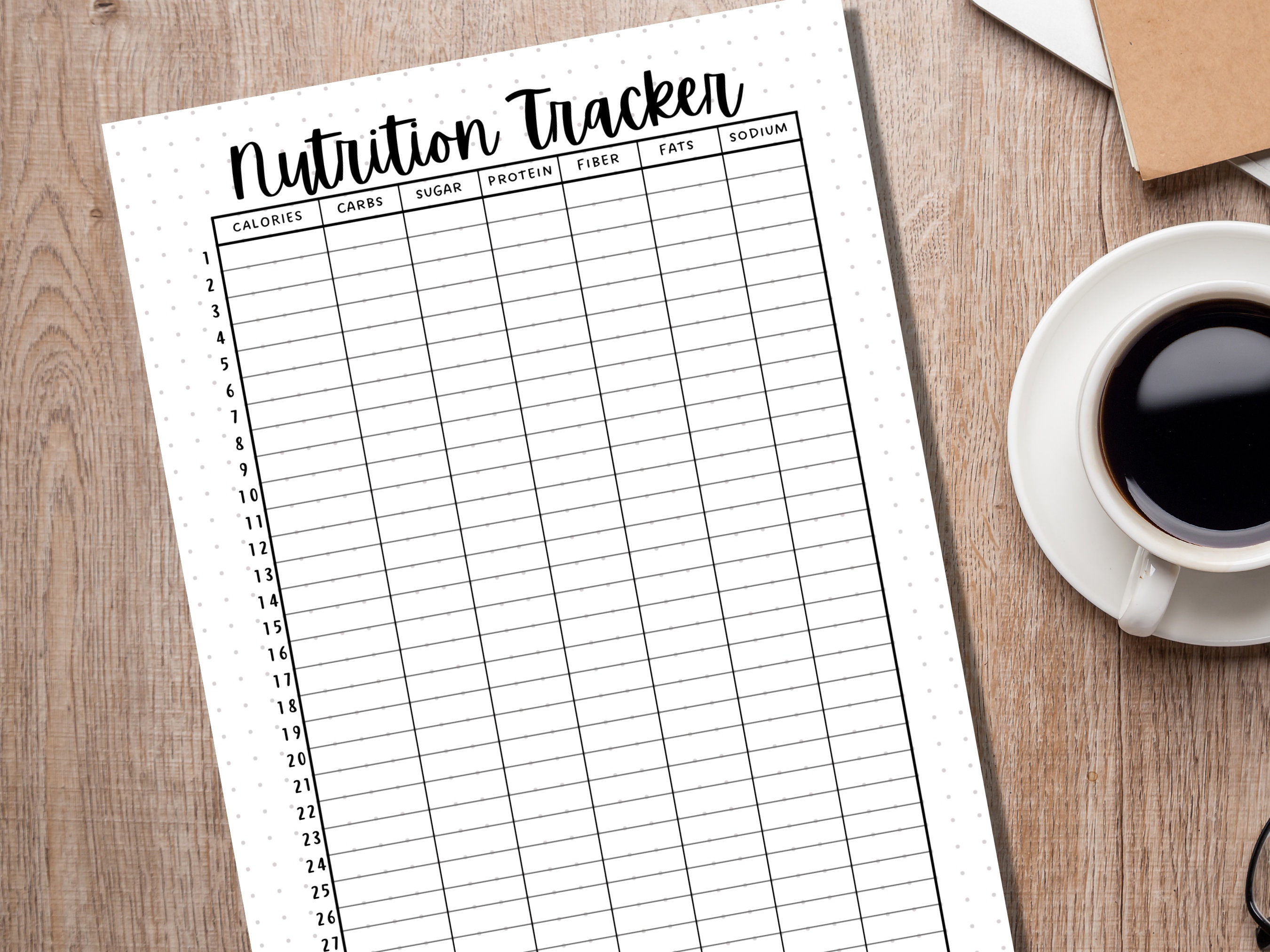 Nutrition Tracker - PRINTABLE Journal Page - Planner Page - Food ...
