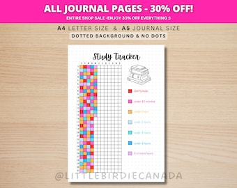 Studietracker - AFDRUKBARE dagboekpagina - studentendagboek - studentenplannerpagina - studentenagenda - jaarlijkse studielijst - studiegids