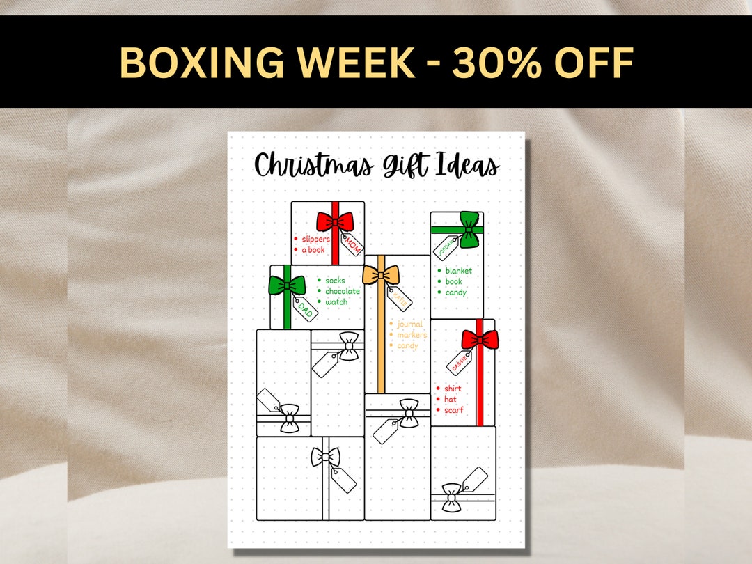 Christmas Gift List Christmas Journal Page A5 Journal Page PRINTABLE