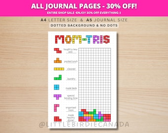 Mom-tris Tracker - PRINTABLE Journal Page - Planner Page - Monthly Tracker - Habit Tracker - Mom Task Tracker - Fun Cleaning To Do List
