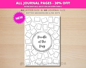 Book Doodle Of The Day - PRINTABLE Journal Page - Book Theme - Digital Planner Page - Drawing Journal - Daily Doodle